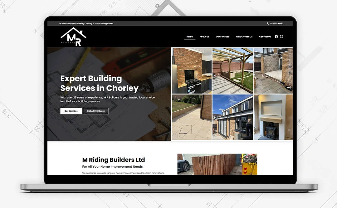 Builder website design example