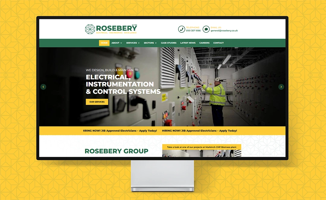 Industrial business website design example