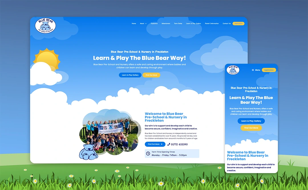 Nursery website design example